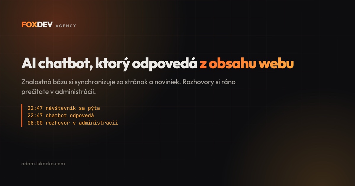 AI chatbot, ktorý odpovedá z obsahu webu
