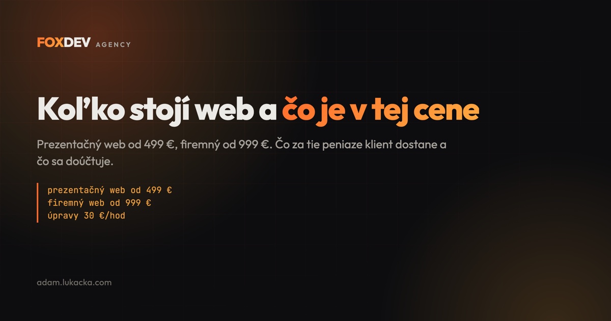 Koľko stojí web a čo je v tej cene