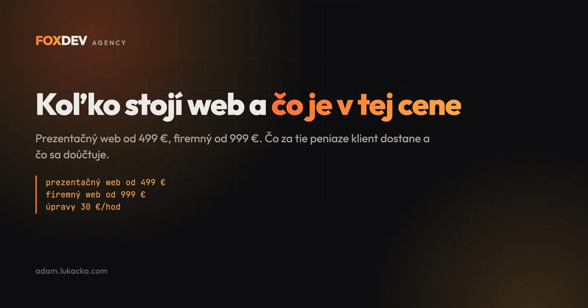 Koľko stojí web a čo je v tej cene