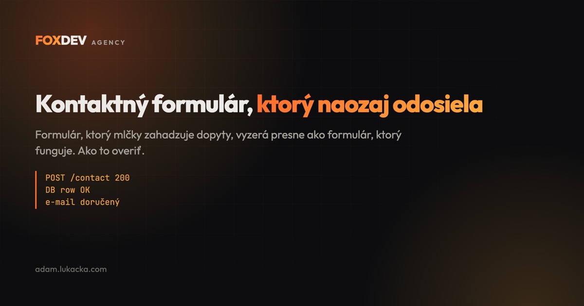 Kontaktný formulár, ktorý naozaj odosiela