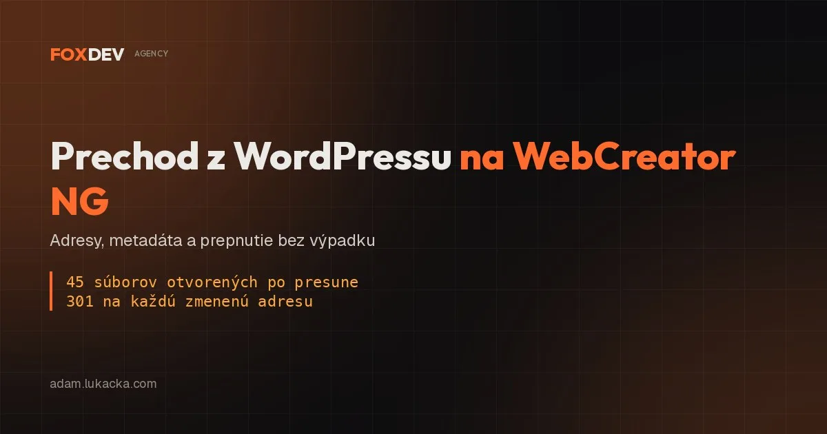 Prechod z WordPressu na WebCreator NG bez straty pozícií v Googli