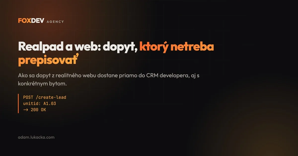 Realpad a web: dopyt, ktorý netreba prepisovať