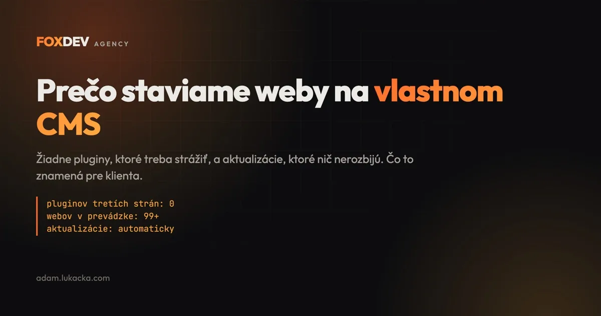 Vlastný CMS pre firemný web namiesto WordPressu