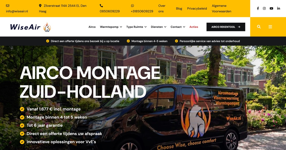 wiseair.nl: slovenský web pre holandskú firmu