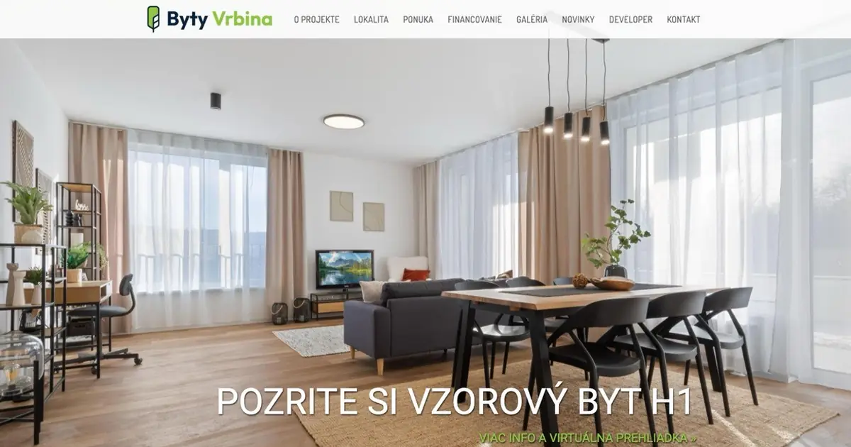 Webstránka BytyVrbina.sk, referencia Fox Development Agency