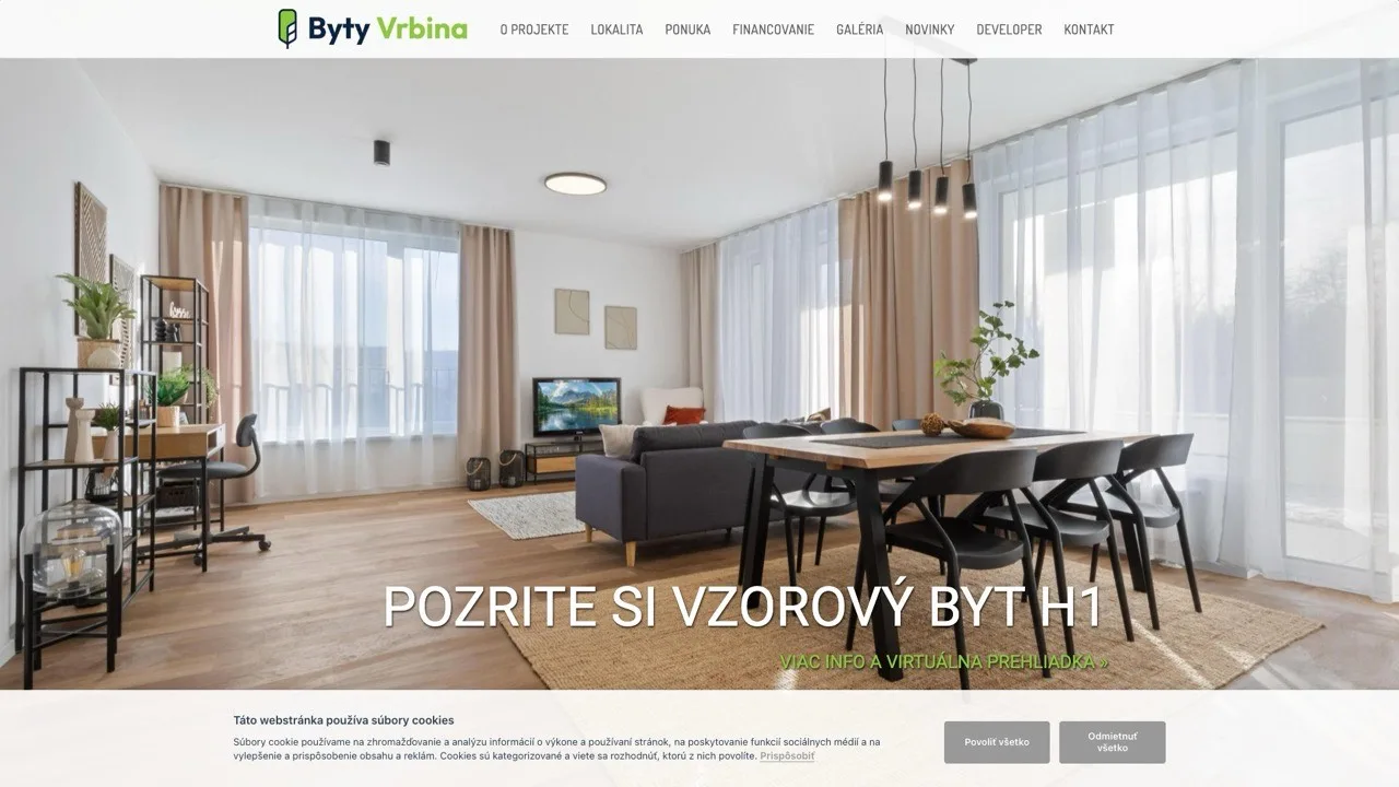 Webstránka BytyVrbina.sk, referencia Fox Development Agency