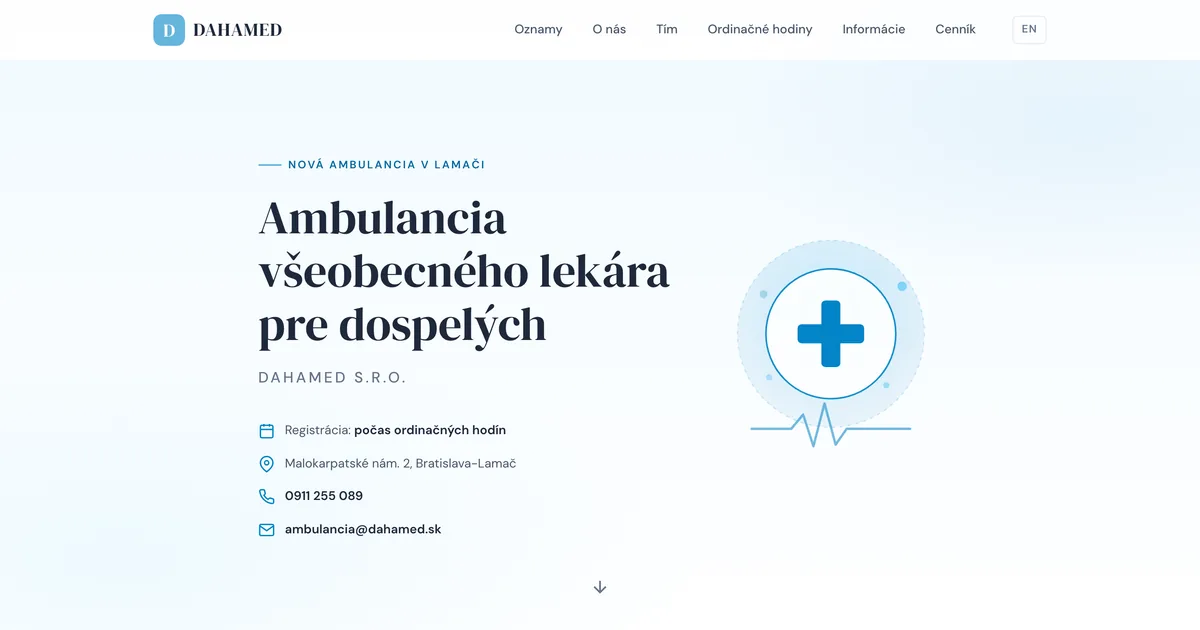 Webstránka DAHAMED s.r.o., referencia Fox Development Agency