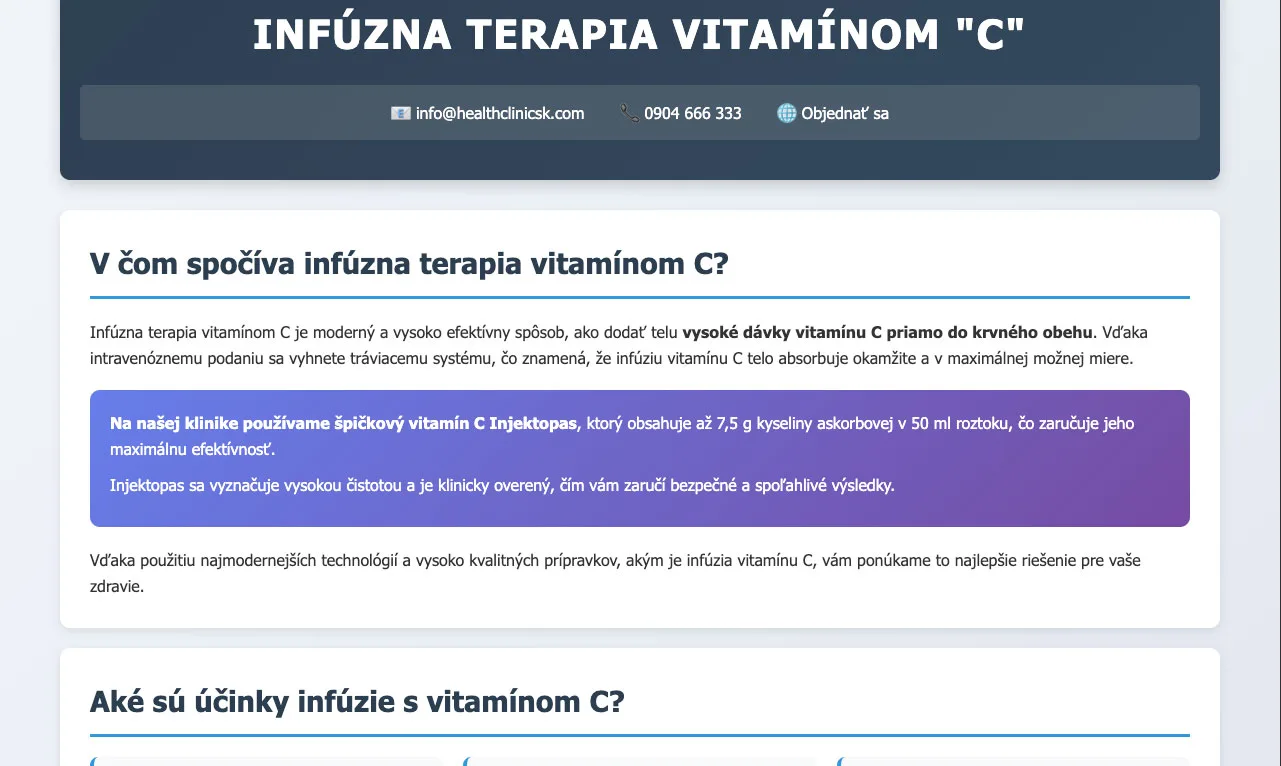 Webstránka HealthClinic.sk, referencia Fox Development Agency