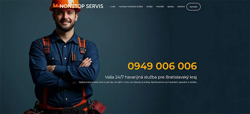 Webstránka NonstopServis.sk, kategória Webstránky, referencia Fox Development Agency