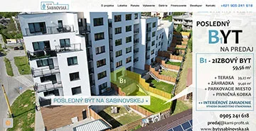 Webstránka BytySabinovska.sk, referencia Fox Development Agency